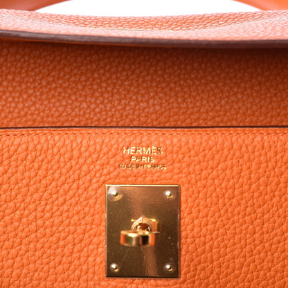 Hermes Taurillon Clemence Kelly Retourne 32 Orange 7 of 8