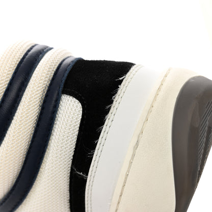 Chanel Suede Fabric Grained Calfskin Womens CC High Top Sneakers 37 White Navy 16 of 21
