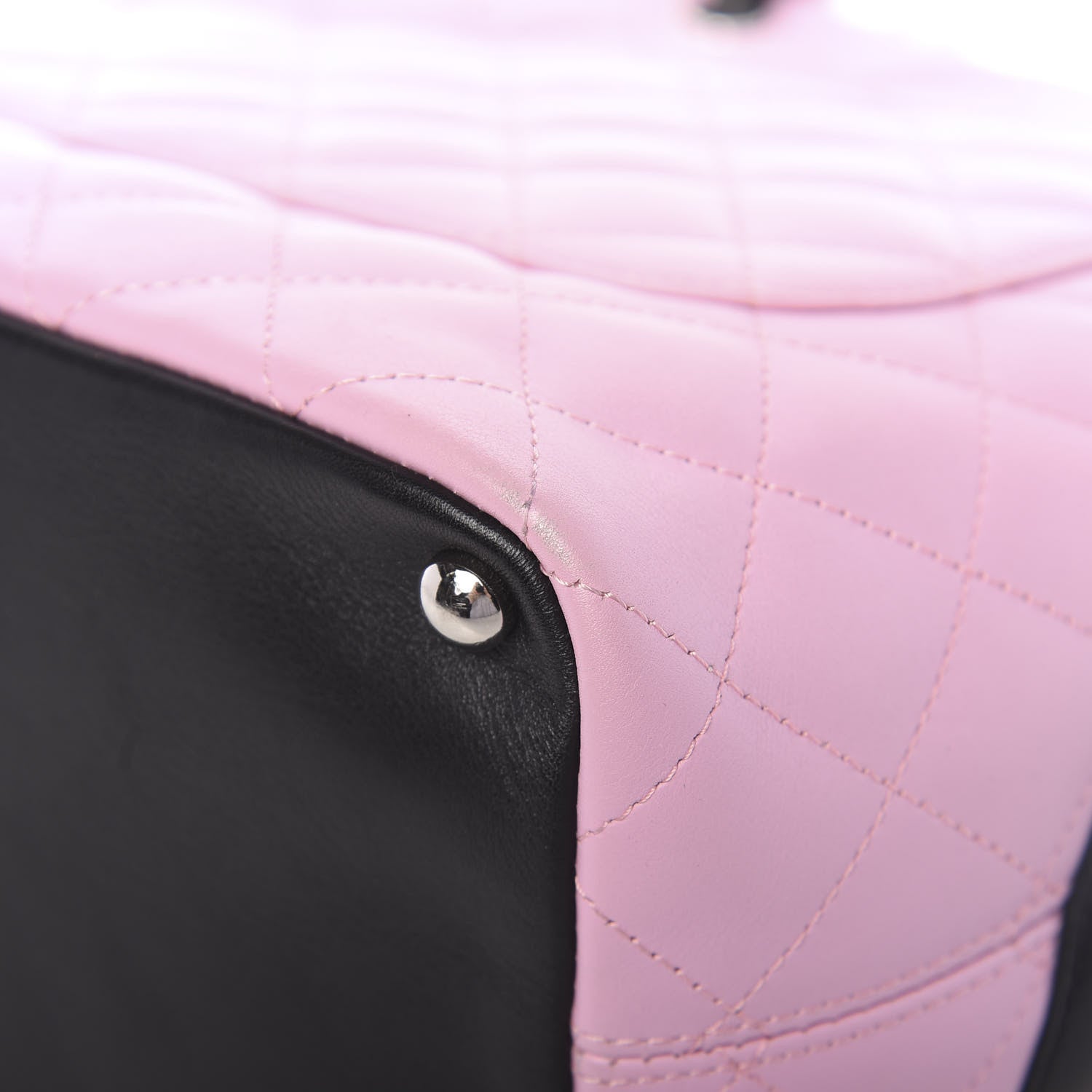 Chanel Calfskin Quilted Medium Cambon Tote Pink Black 11 of 12
