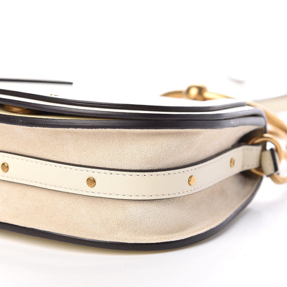 Chloe Calfskin Suede Small Nile Bracelet Bag Off White 6 of 10