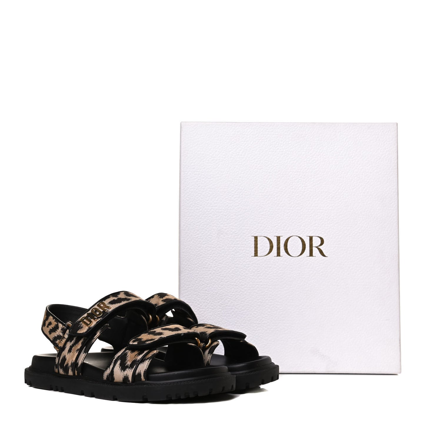 Technical Fabric Mizza Print DiorAct Sandals 38.5 Beige Multicolor