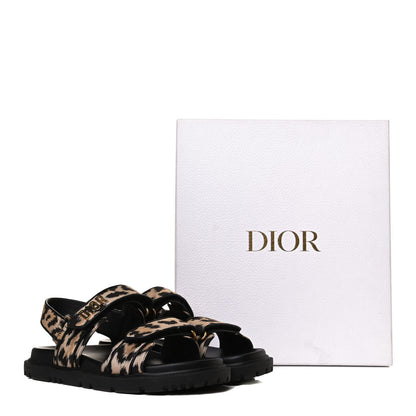 Christian Dior Technical Fabric Mizza Print DiorAct Sandals 38.5 Beige Multicolor 11 of 14