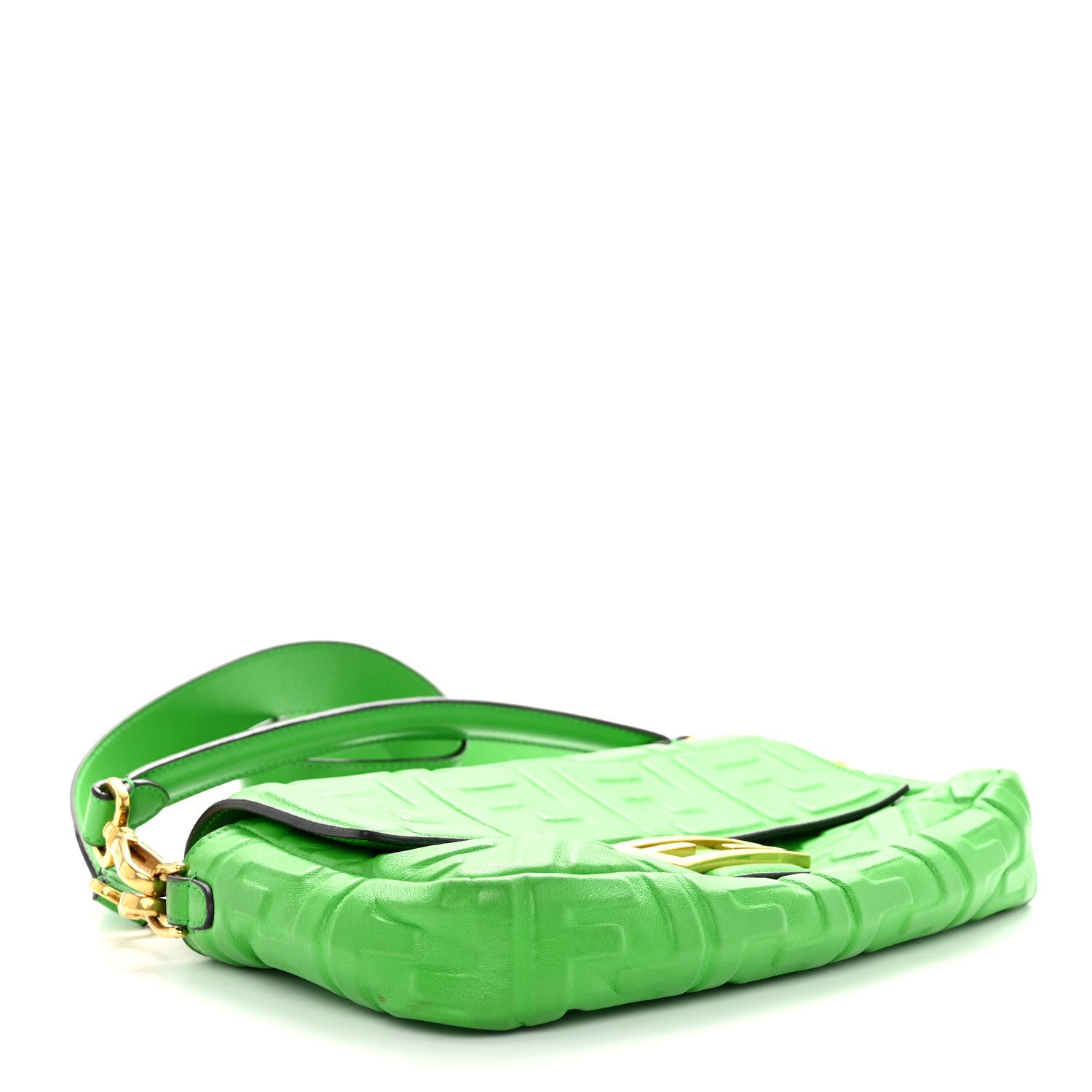 Fendi Nappa FF 1974 Embossed Baguette Tomatillo 4 of 10
