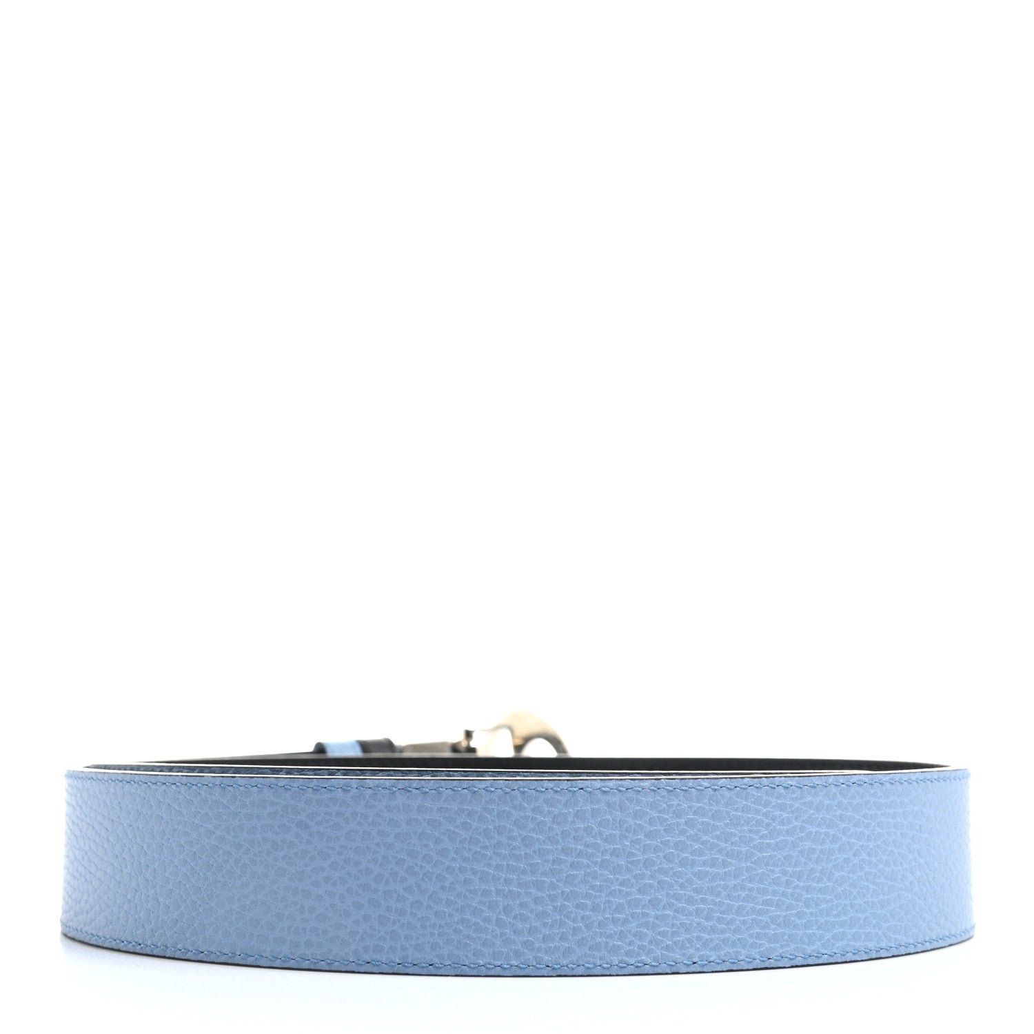 Gucci Dollar Calfskin 1973 Reversible Belt 95 38 Black Mineral Blue 2 of 5