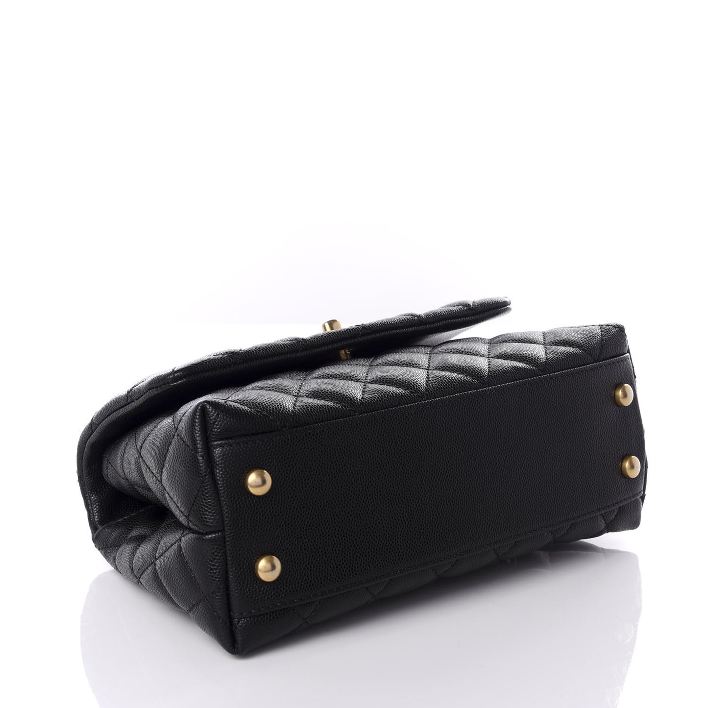 Caviar Quilted Mini Coco Handle Flap Black