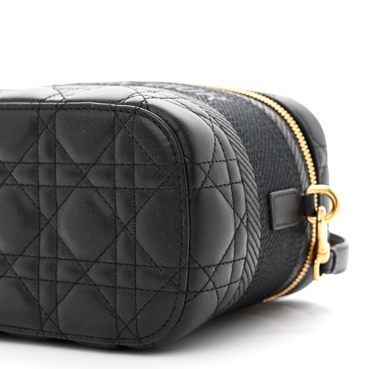 Christian Dior Lambskin Cannage Small Diortravel Vanity Case Black