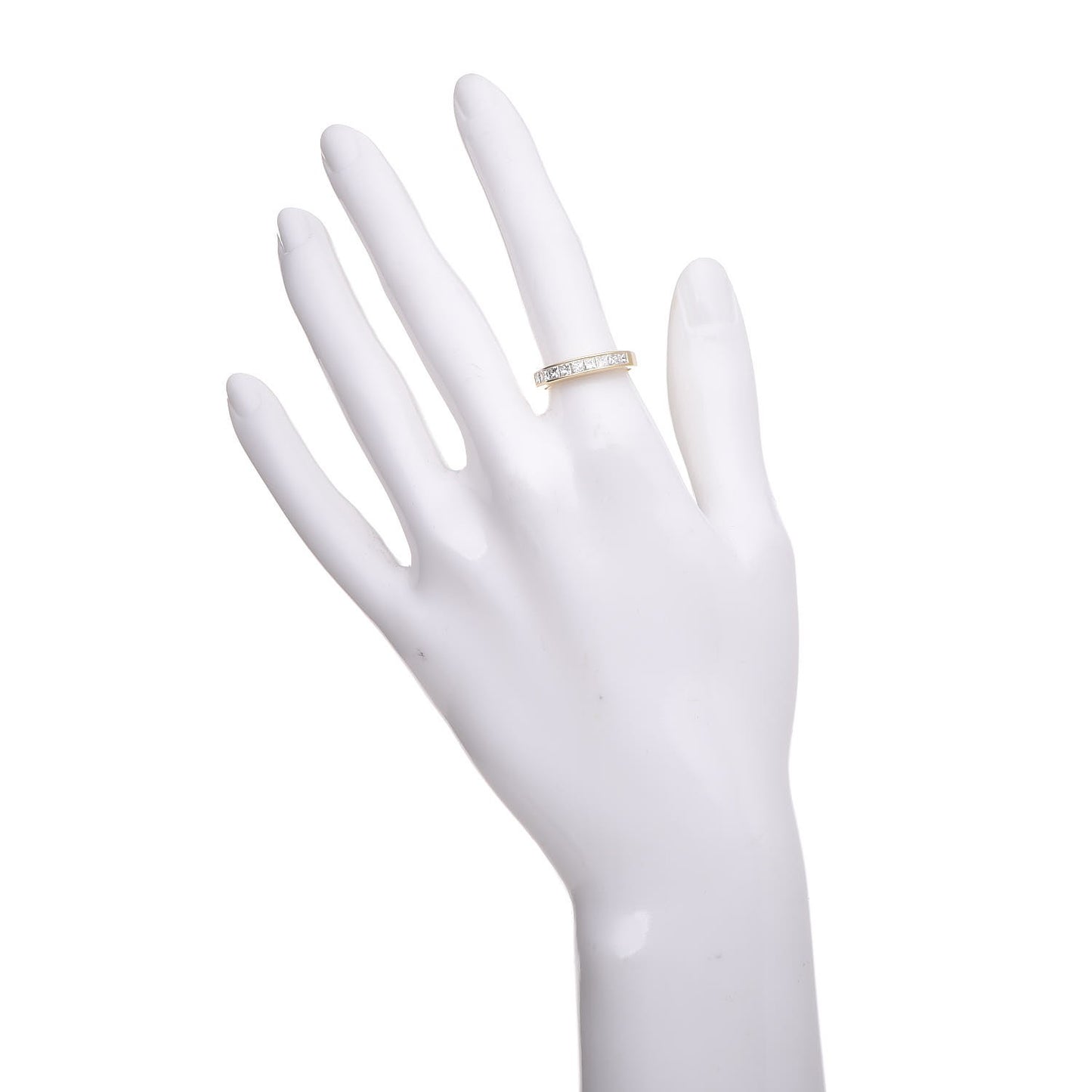 18K Yellow Gold Diamond 3.5mm Half Circle Channel Set Band Ring 53 6.25