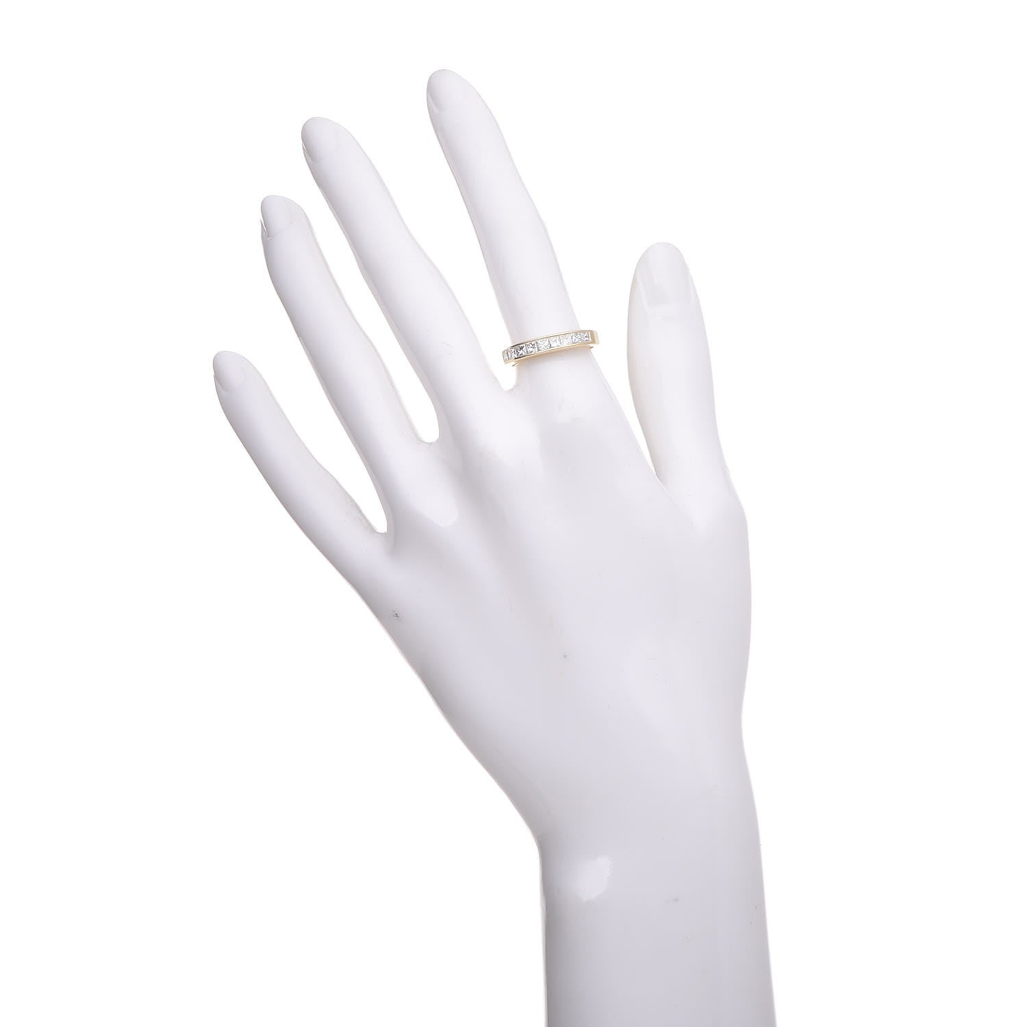 Tiffany 18K Yellow Gold Diamond 3.5mm Half Circle Channel Set Band Ring 53 6.25 2 of 13