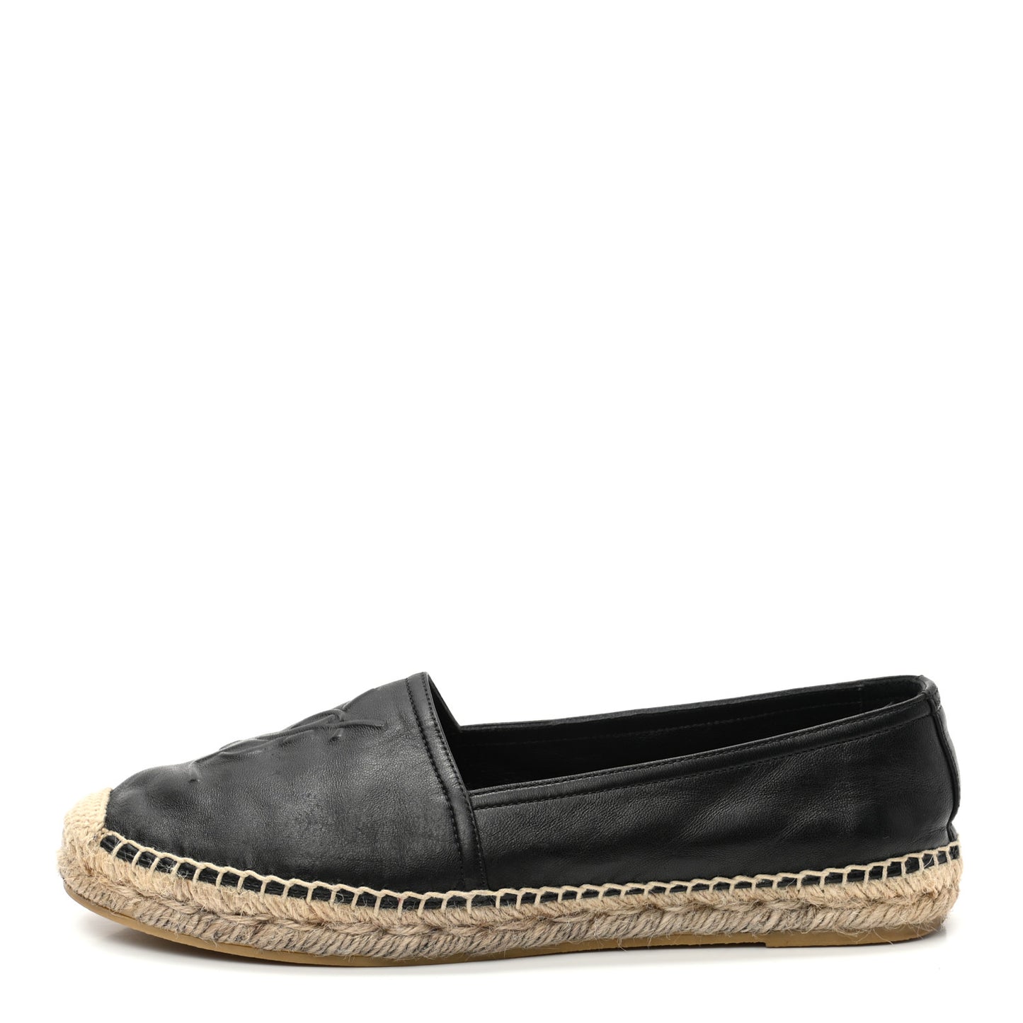Lambskin Monogram Espadrilles 37 Black