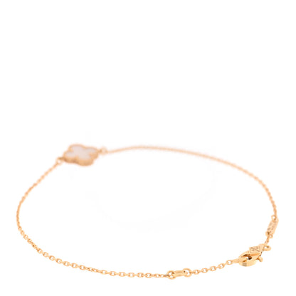 Van Cleef & Arpels 18K Yellow Gold Mother of Pearl Sweet Alhambra Bracelet 2 of 4