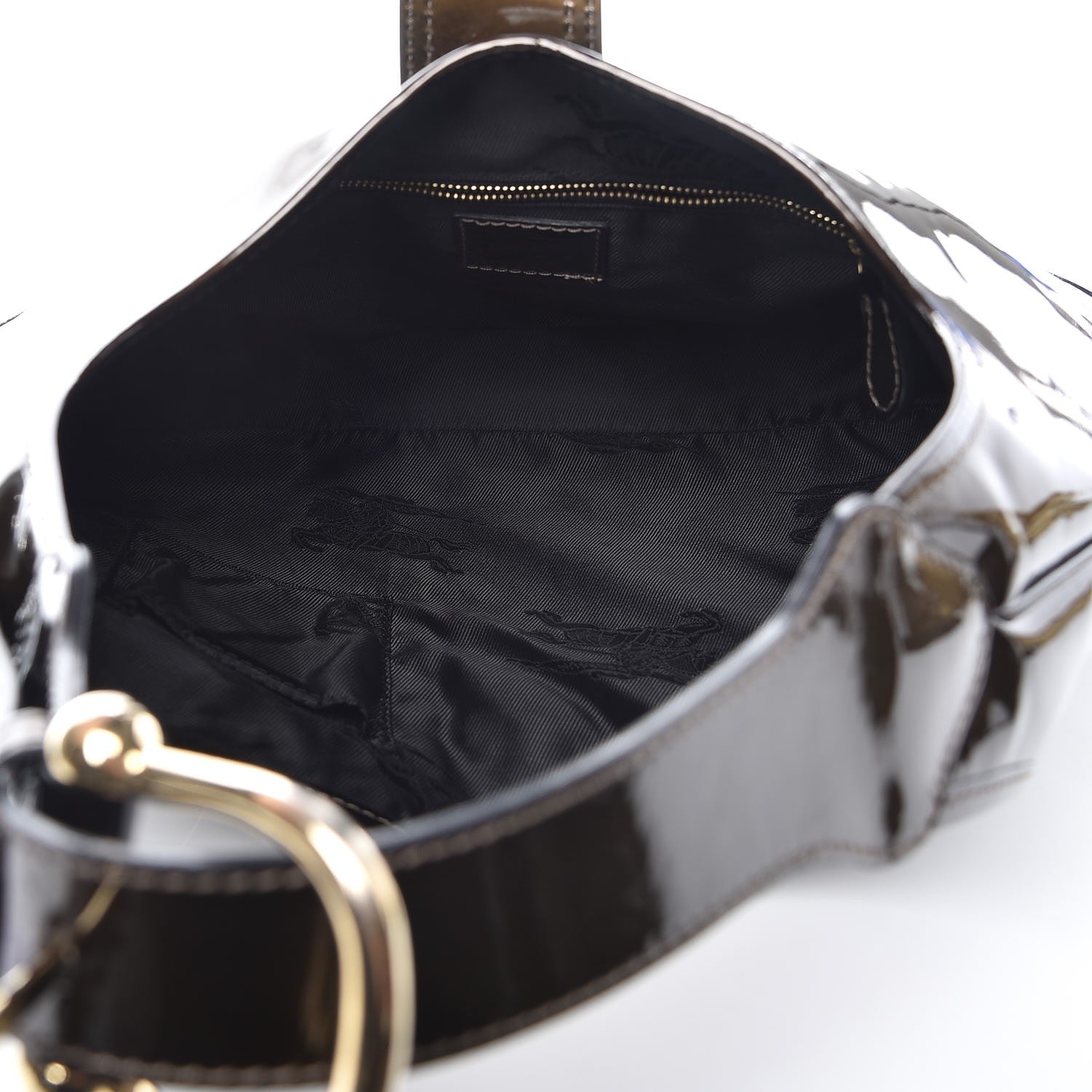 Burberry Patent Brook Hobo Green 5 of 9