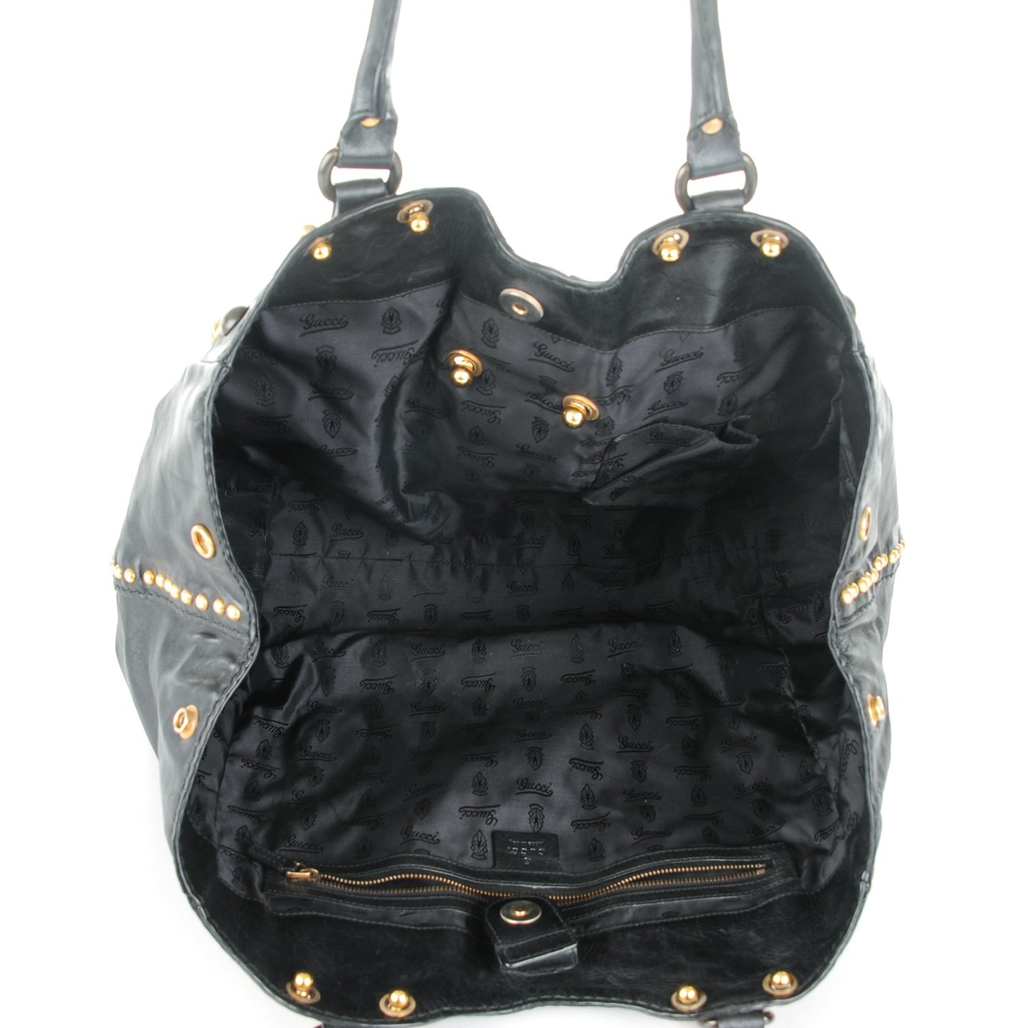 Calfskin Suede Fringe Large Babouska Tote Black