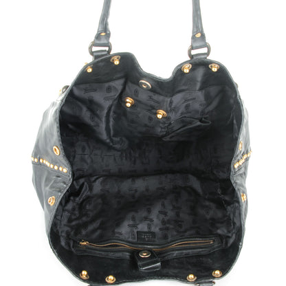 Gucci Calfskin Suede Fringe Large Babouska Tote Black 5 of 7