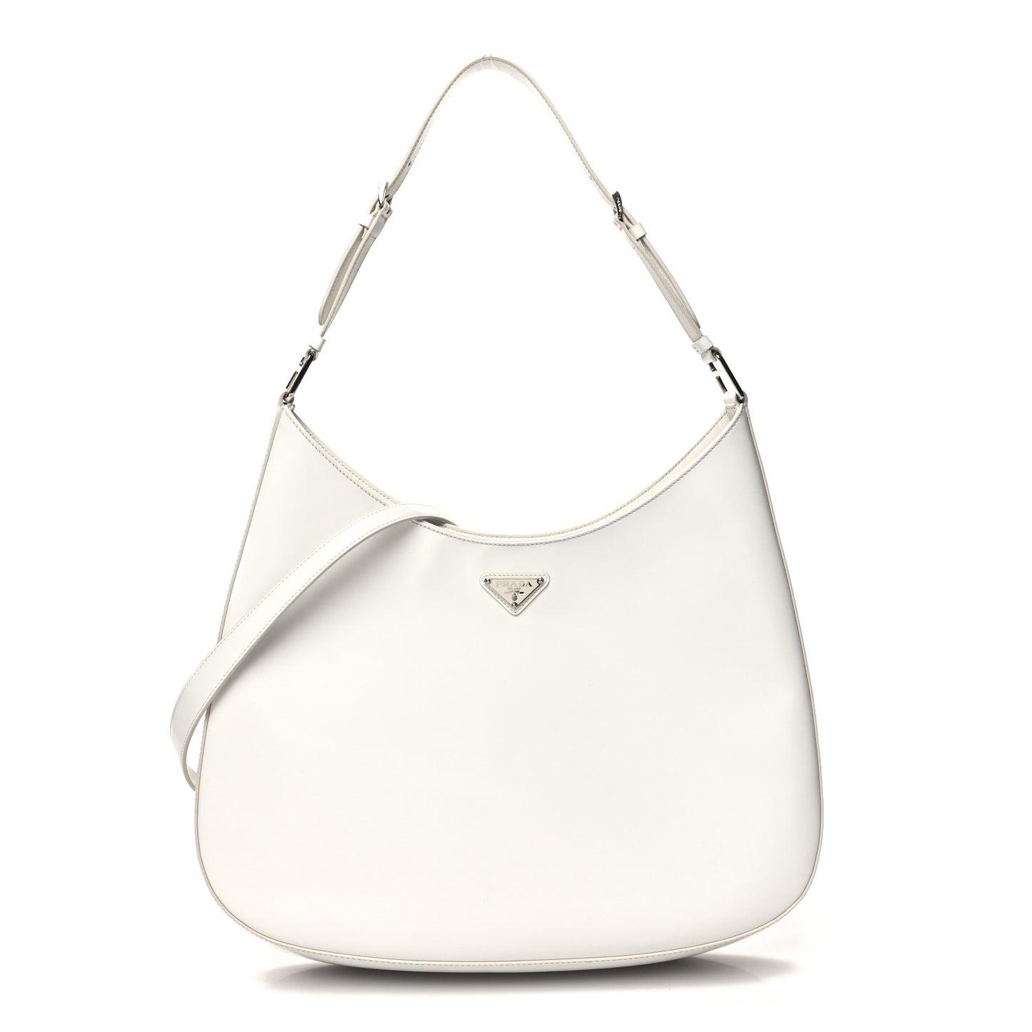 Spazzolato Maxi Cleo Adjustable Strap Shoulder Bag White