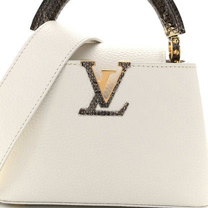 Louis Vuitton Taurillon Snakeskin Capucines Mini White 7 of 9