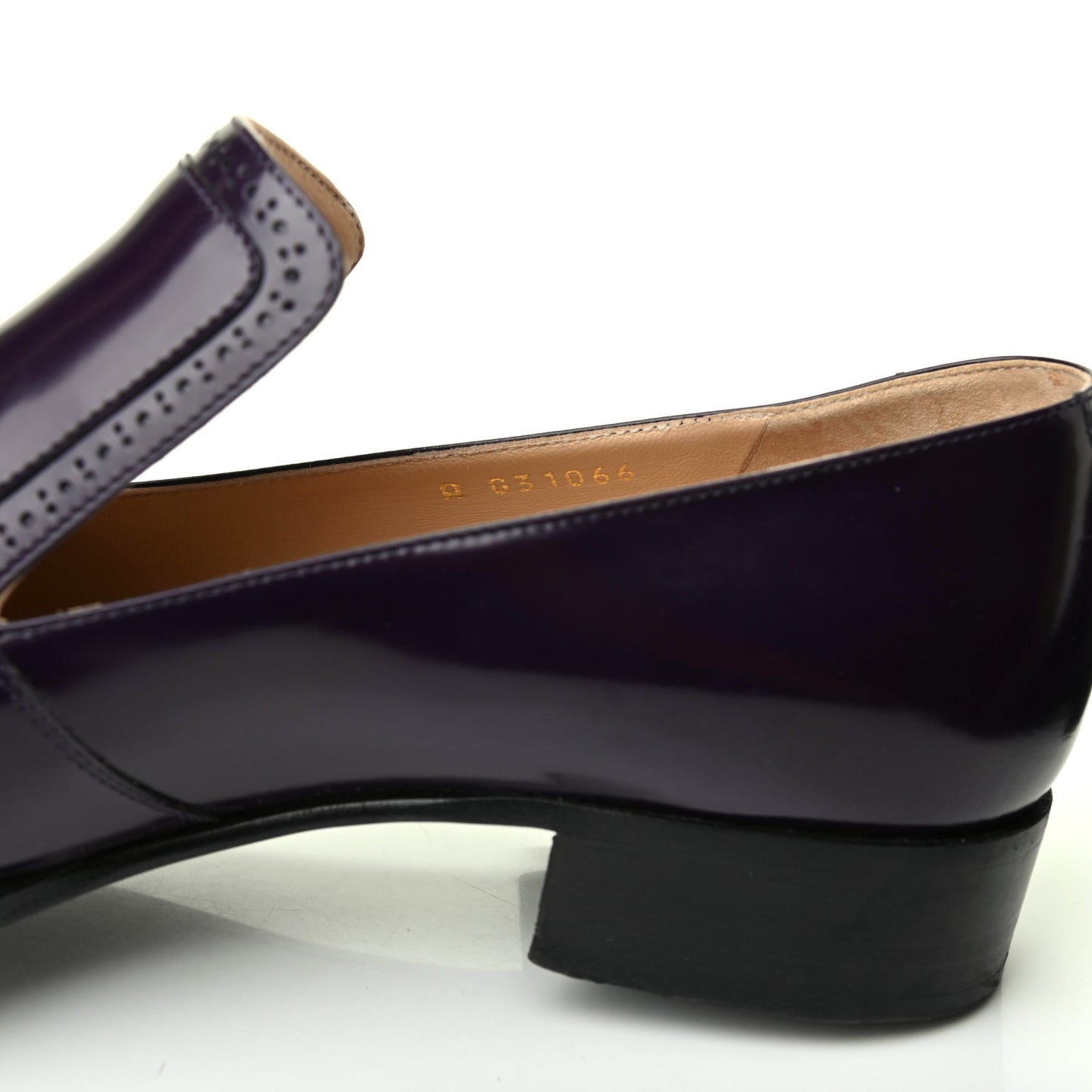 Glazed Calfskin CC Loafers 38.5 Dark Purple