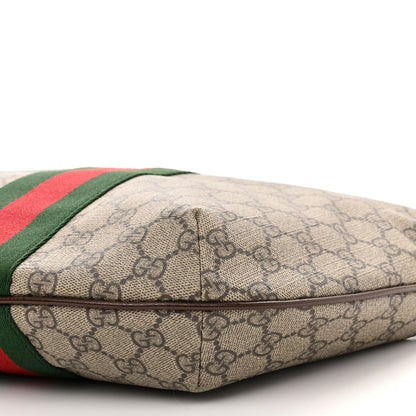 Gucci GG Supreme Monogram Textured Dollar Calfskin Web Small Ophidia Half Moon Hobo Beige Ebony New Acero 9 of 11