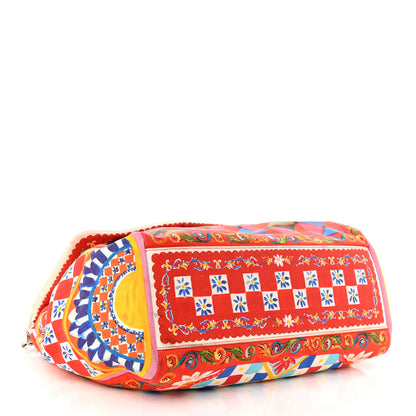 Dolce & Gabbana Canvas Printed Extra Large Miss Sicily Satchel Multicolor 4 of 10