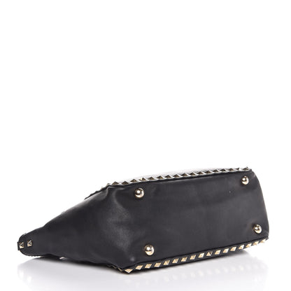 Valentino Garavani Vitello Small Rockstud Tote Black 4 of 8