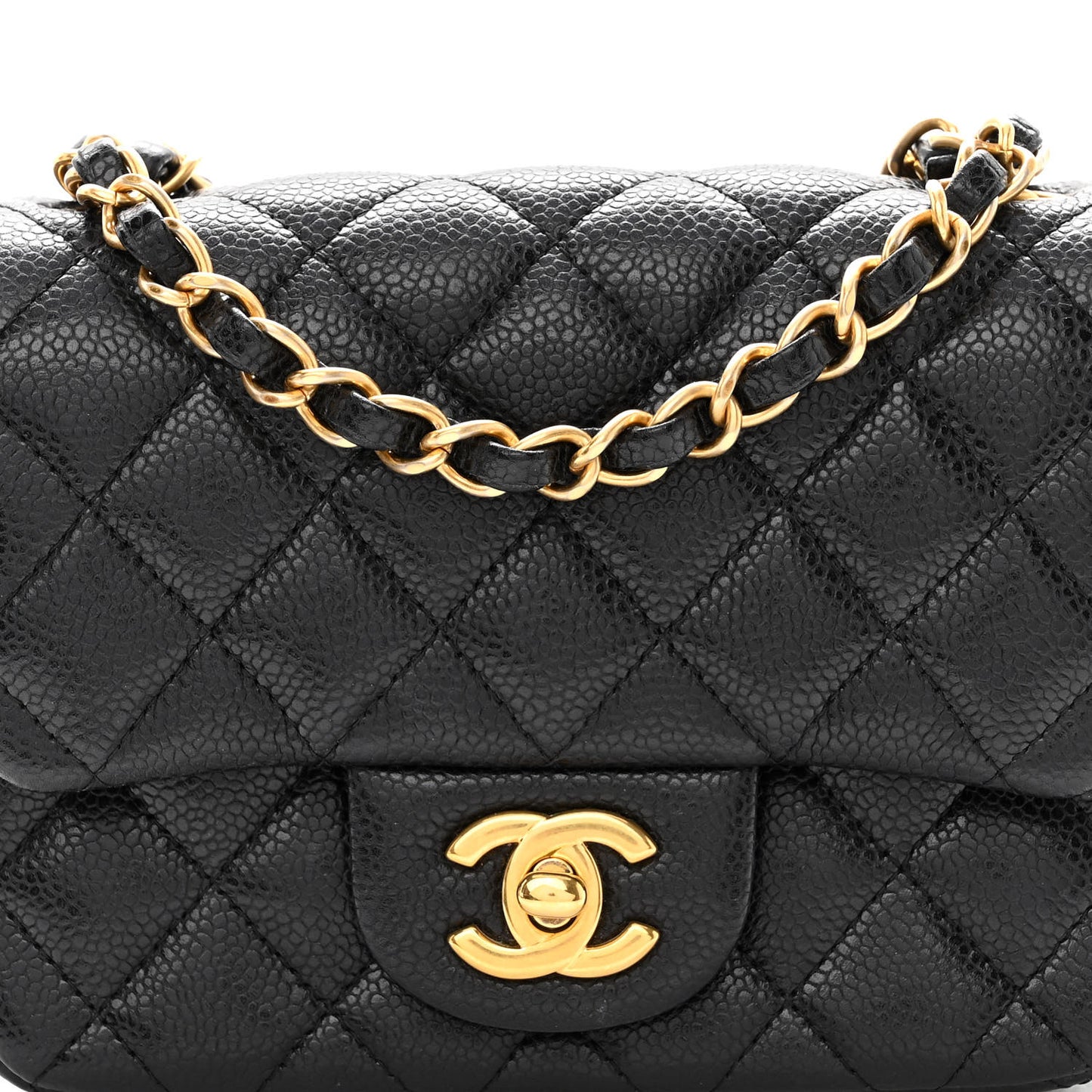Caviar Quilted Mini Square Flap Black