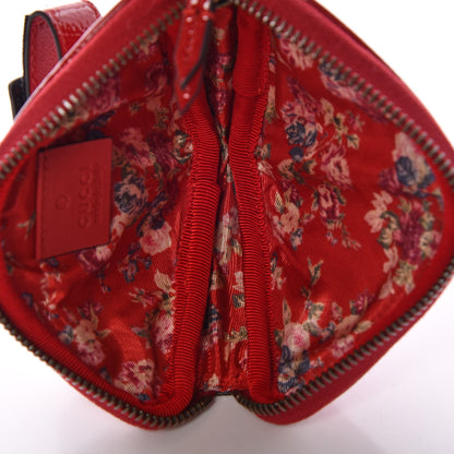Gucci Patent Rubber Game Patch Logo Wrist Bag Hibiscus Red 5 of 8
