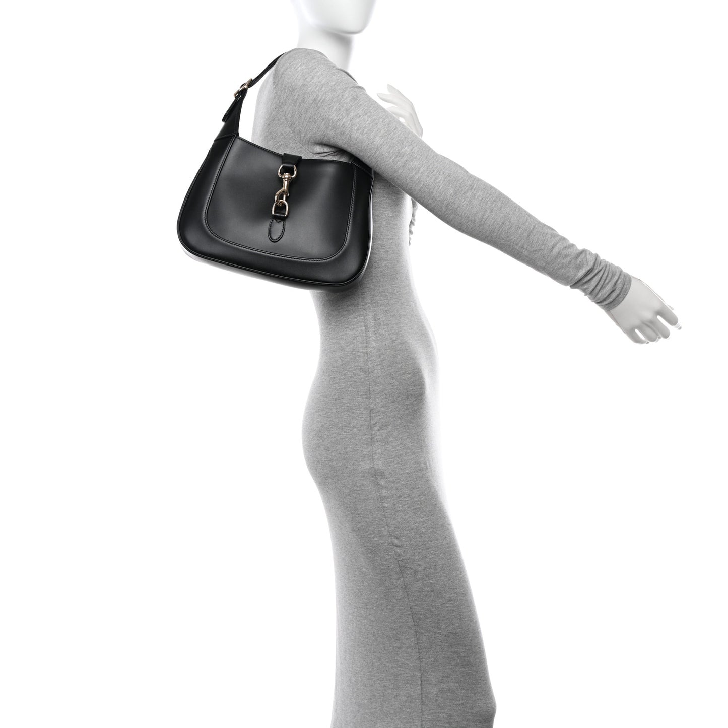 Calfskin Small Jackie Shoulder Bag Black