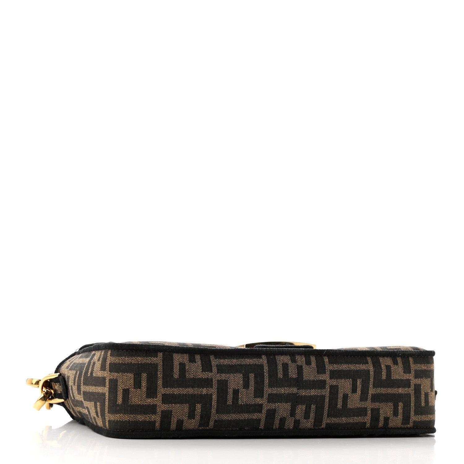Fendi Fabric Jacquard FF 1974 Medium Baguette Tobacco Moro Black 4 of 9