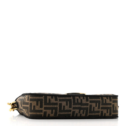 Fendi Fabric Jacquard FF 1974 Medium Baguette Tobacco Moro Black 4 of 9