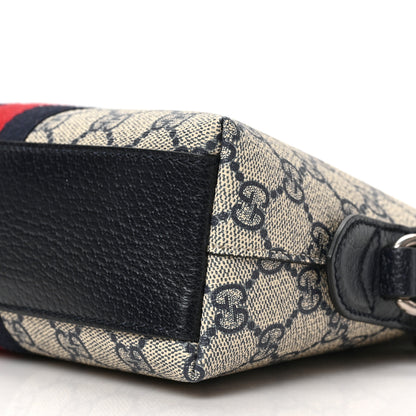 Gucci GG Supreme Monogram Textured Dollar Calfskin Web Small Ophidia Dome Shoulder Bag Beige Blue 8 of 8