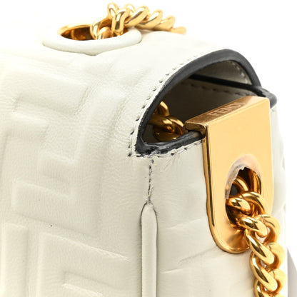 Fendi Nappa Small FF Embossed Large Chain Baguette White 11 of 12