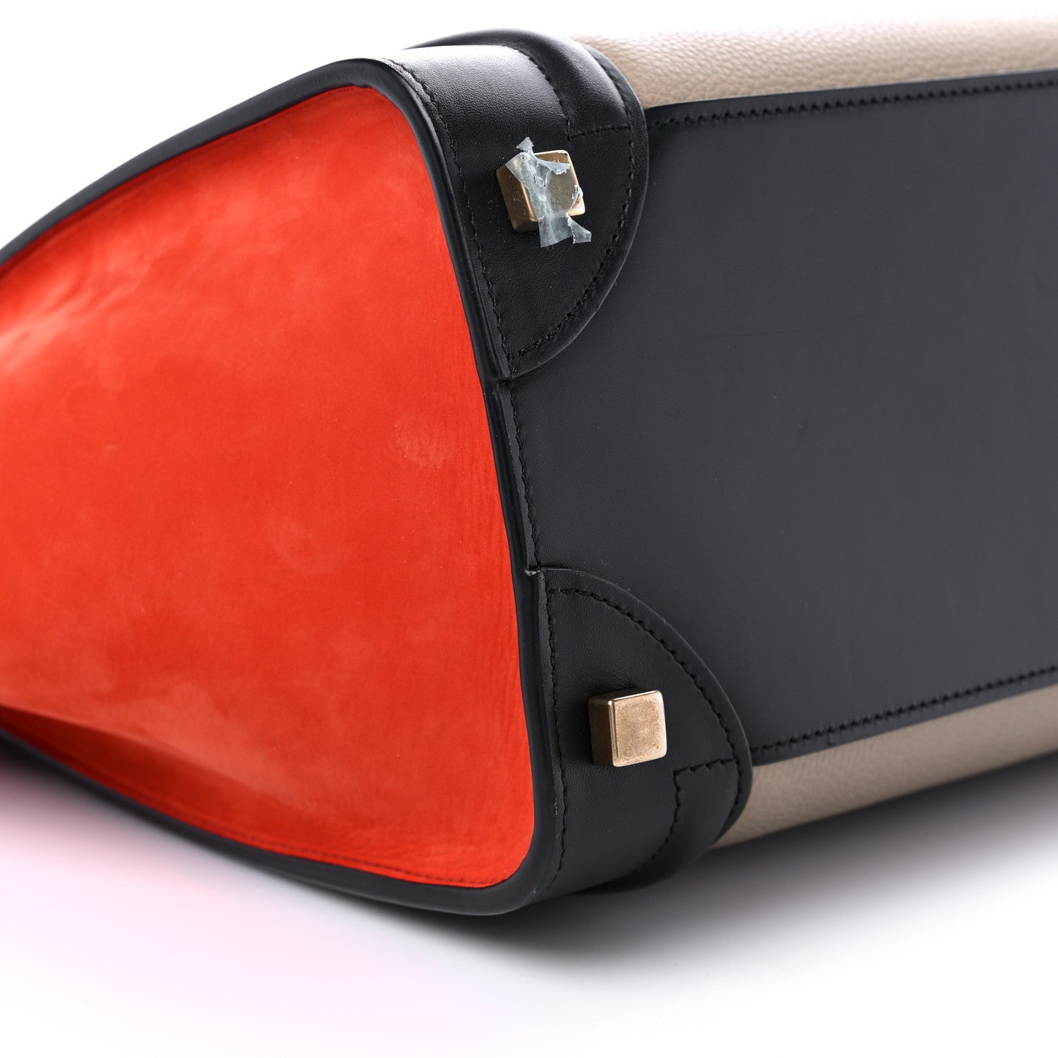 Celine Drummed Calfskin Nubuck Tri-color Micro Luggage Natural 6 of 13