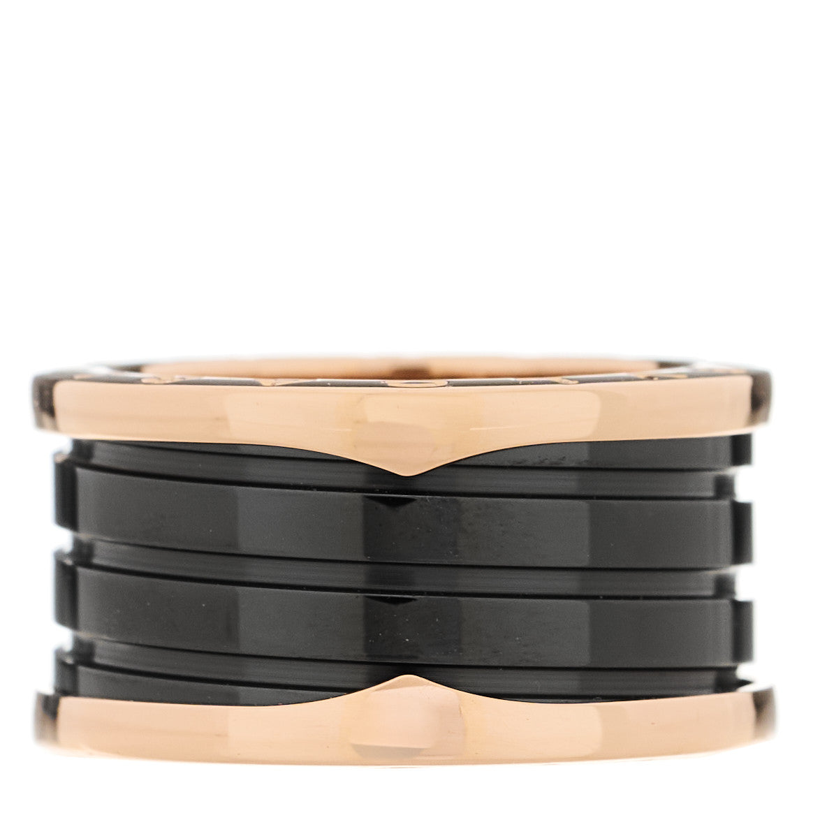 18K Rose Gold Black Ceramic B.Zero1 Four-Band Ring 57 8