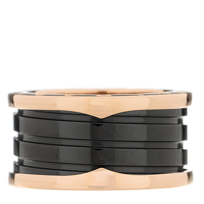 Bulgari 18K Rose Gold Black Ceramic B.Zero1 Four-Band Ring 57 8 1 of 5