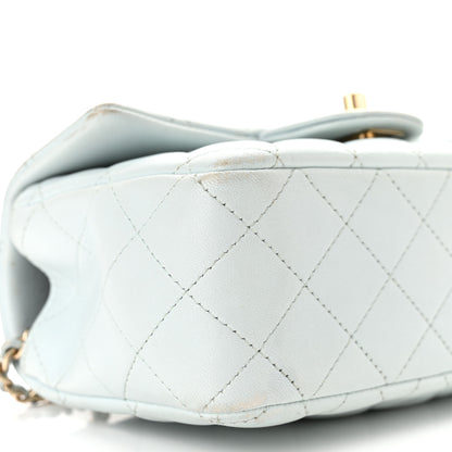 Chanel Lambskin Quilted Mini Top Handle Rectangular Flap Light Blue 9 of 12