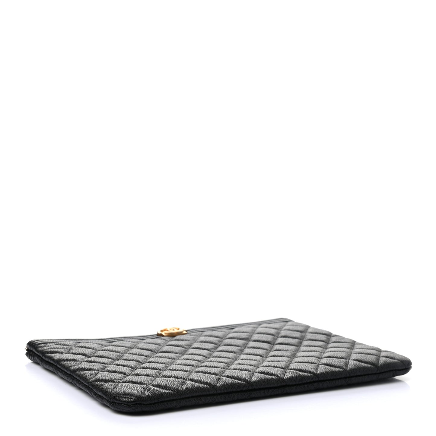 Caviar Quilted Medium Boy Cosmetic Case Black