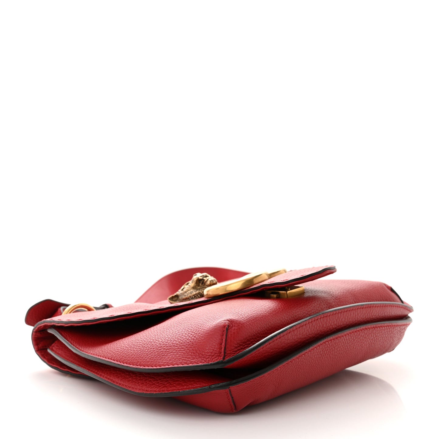 Cellarius Calfskin Feline GG Marmont Flap Shoulder Bag Vulcanic Red