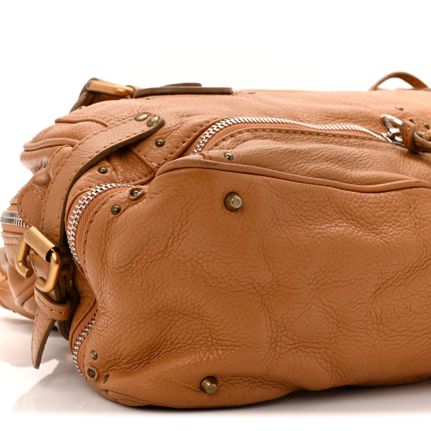 Calfskin Large Paddington Satchel Beige