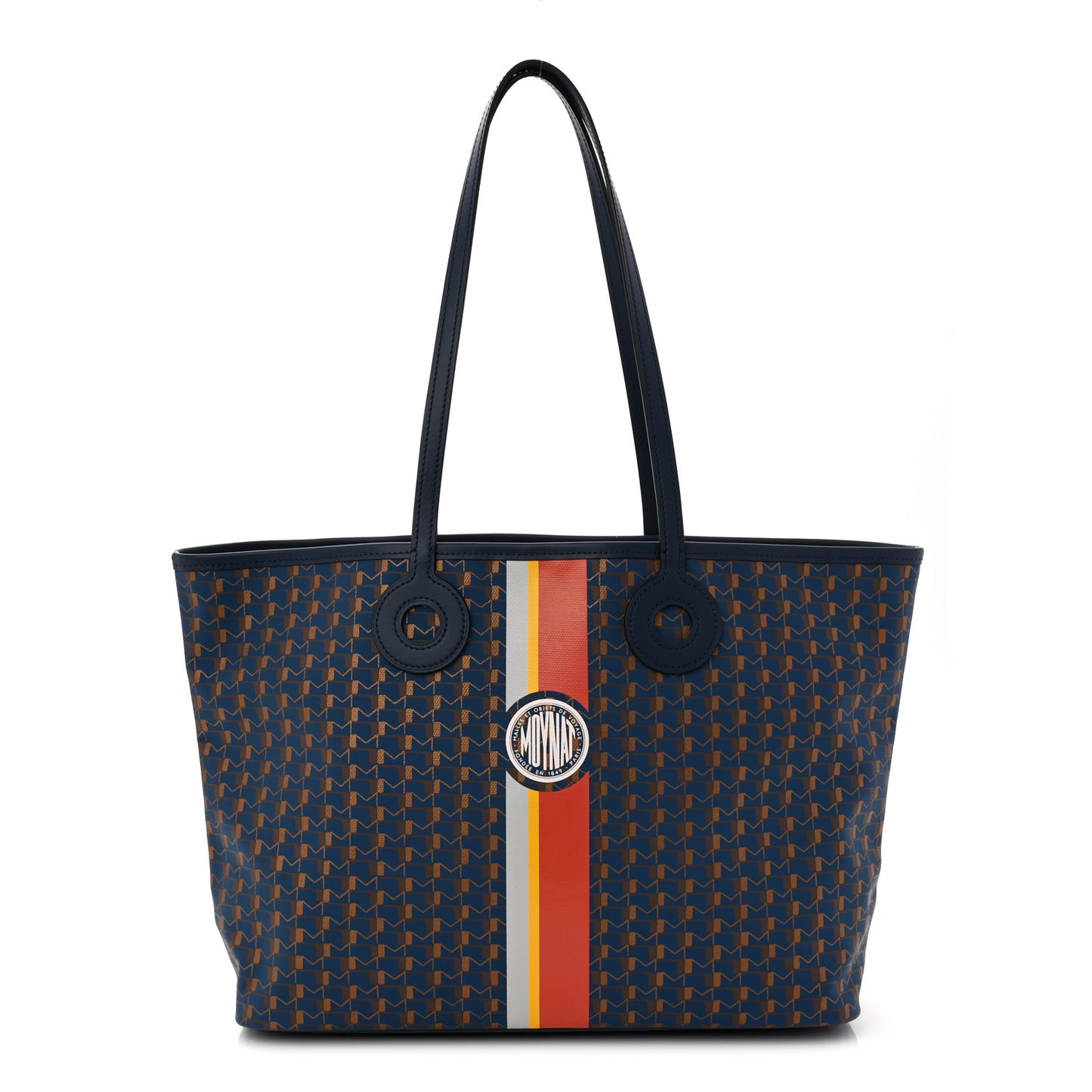 Grained Calfskin Canvas 1920 Oh! Tote Ruban MM  Indigo Bronze