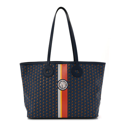 Moynat Grained Calfskin Canvas 1920 Oh! Tote Ruban MM  Indigo Bronze 1 of 10