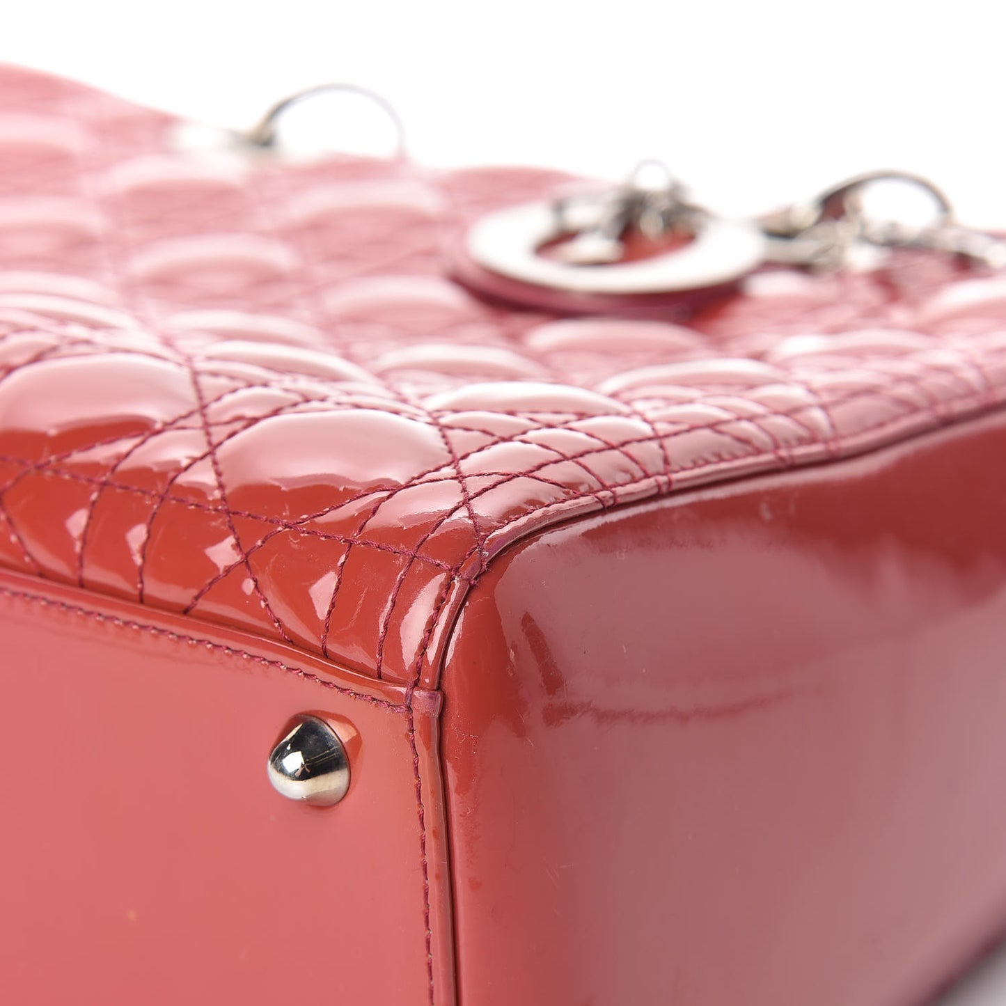 Patent Cannage Large Lady Dior Pink