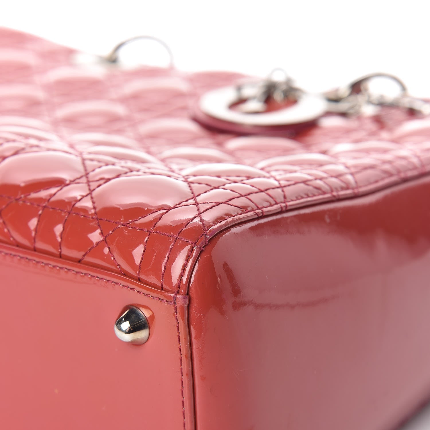 Christian Dior Patent Cannage Large Lady Dior Pink 13 of 30