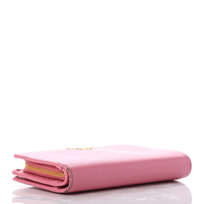 Prada Saffiano Compact Wallet Geranio 4 of 13