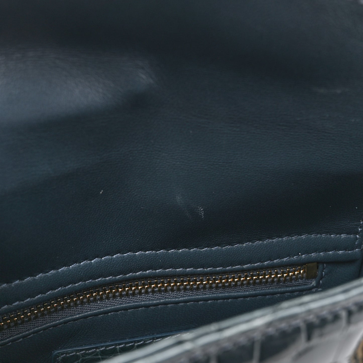 Alligator Mini Lady Dior Blue