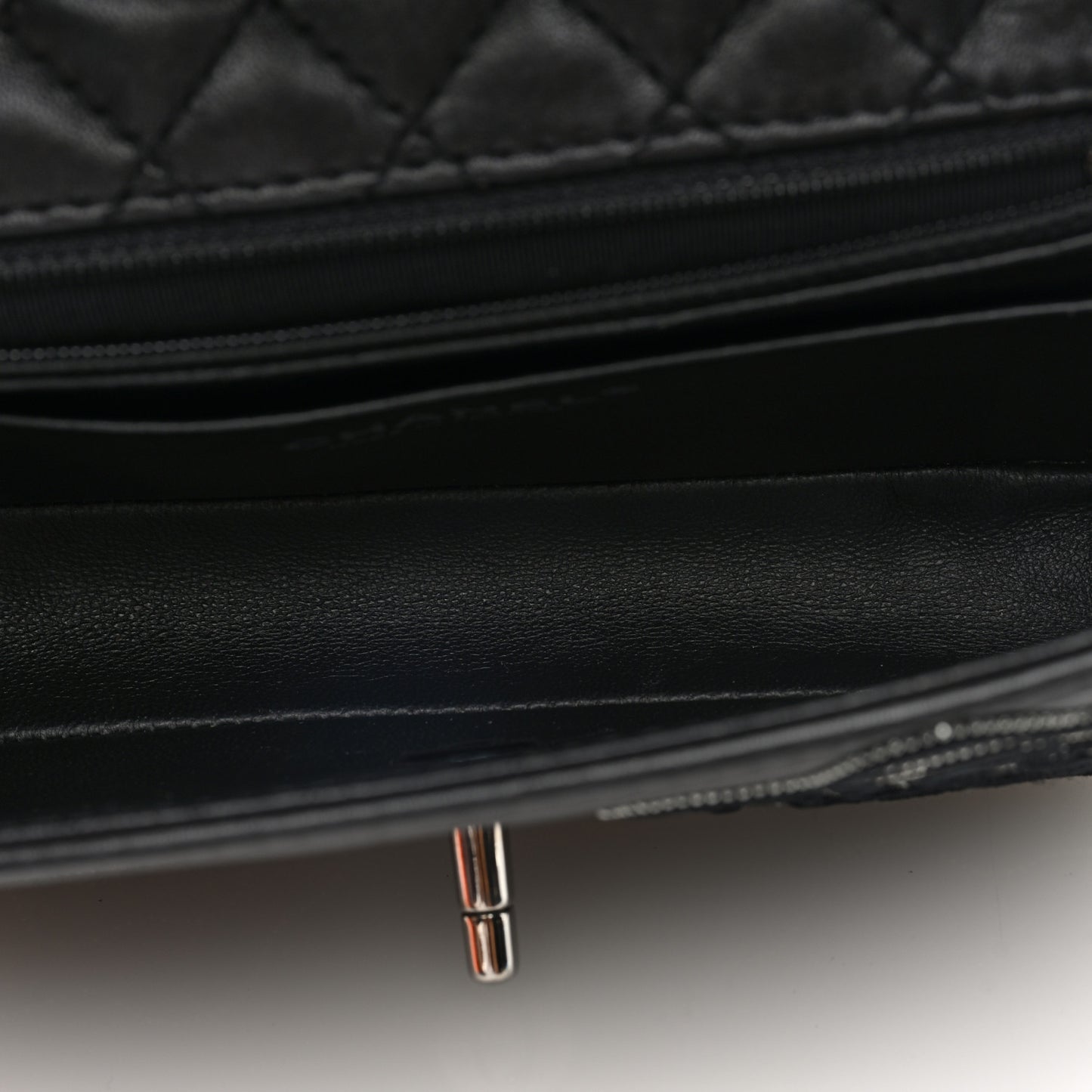 Lambskin Embroidered Camellia Follies Flap Black