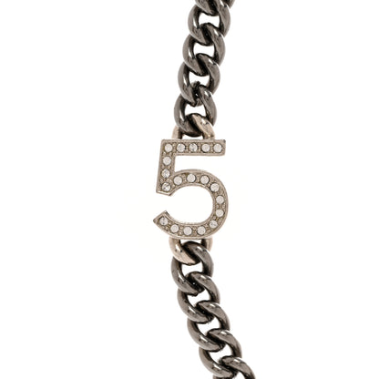 Chanel Ruthenium Crystal Chain CC Lucky Charms Choker Silver 4 of 6
