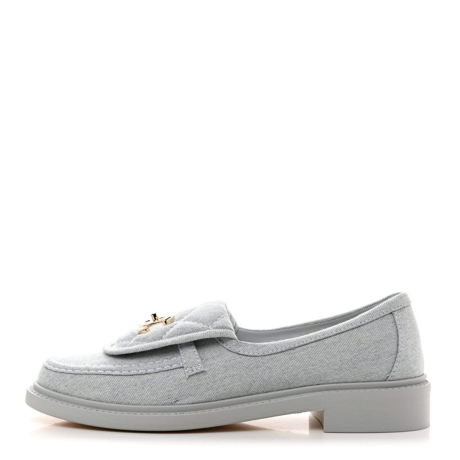 Chanel Denim CC Turnlock Loafers 37 Blue 1 of 9