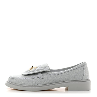 Chanel Denim CC Turnlock Loafers 37 Blue 1 of 9