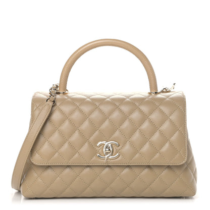 Chanel Caviar Lizard Embossed Quilted Small Coco Handle Flap Dark Beige 1 of 4