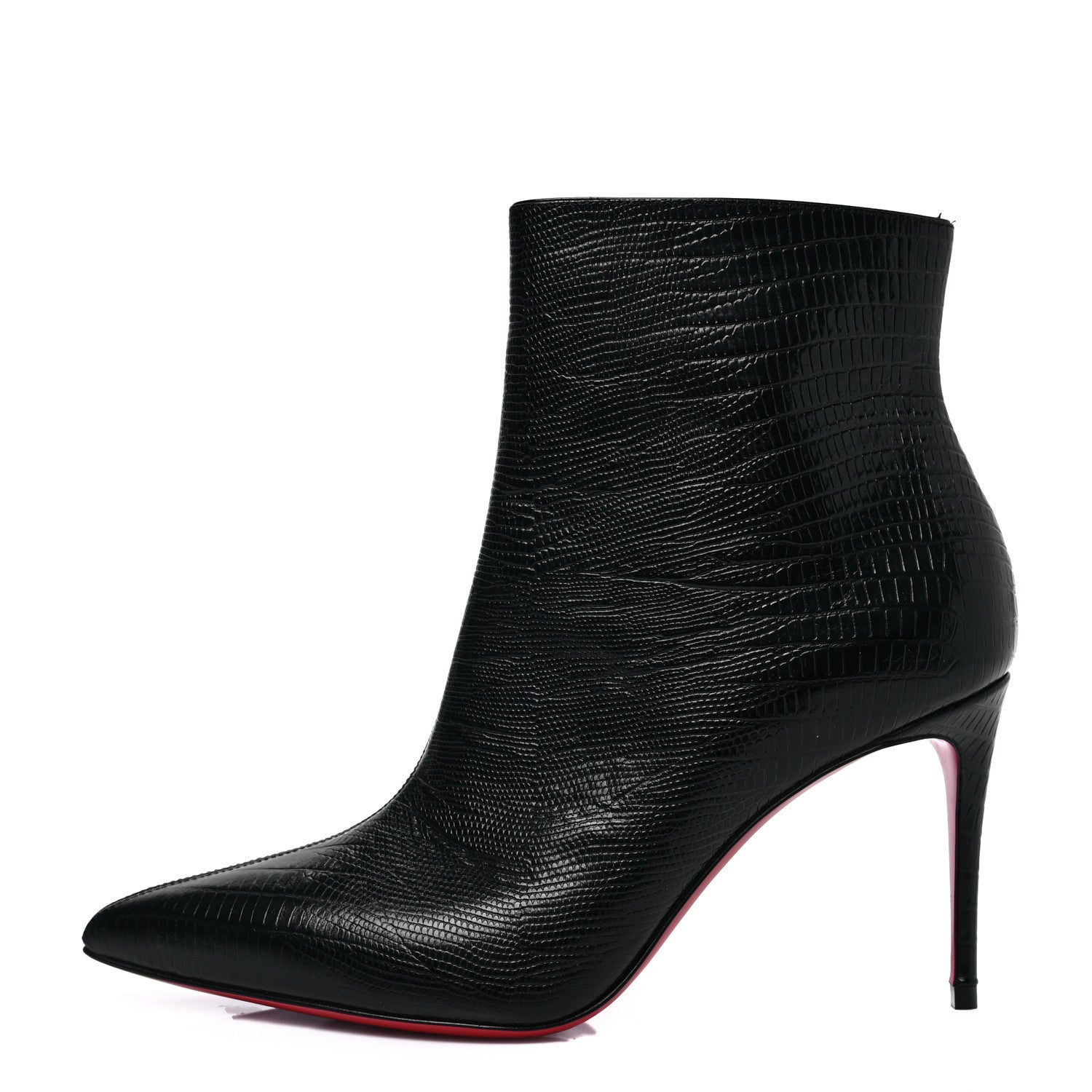 Christian Louboutin Calfskin Lizard Embossed So Kate Booty 85 Ankle Boots 37.5 Black 1 of 7
