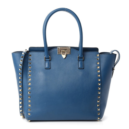 Valentino Garavani Vitello Rockstud Double Handle Tote Peacock 1 of 11